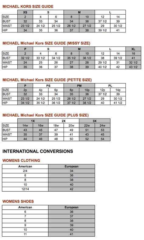 michael kors ring size guide|Michael Kors sneakers size chart.